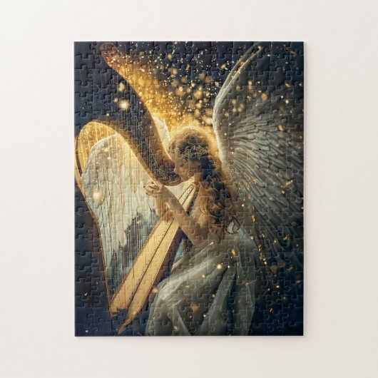 Heavenly Serenity Female Angel Playing the Harp Puzzle (Vertikal)