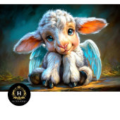 Heavenly Winged Baby Lamb Angel Decoupage Seidenpapier