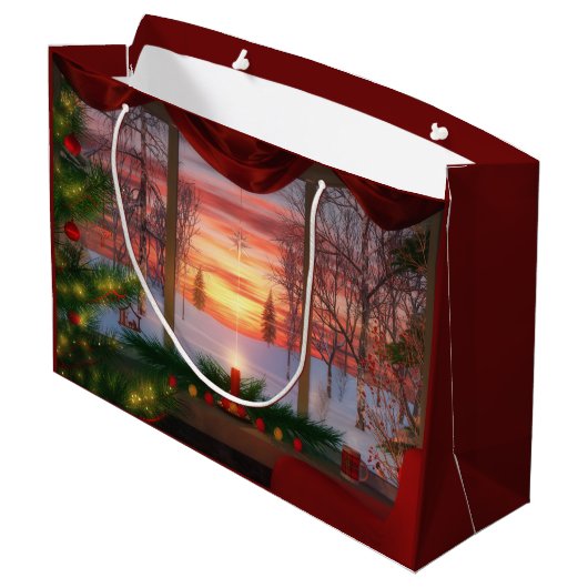 Heaven's Dayspring Weihnachtsgeschenktasche Große Geschenktüte (Rückseite Schrägansicht)