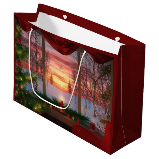 Heaven's Dayspring Weihnachtsgeschenktasche Große Geschenktüte (Vorderseite Schrägansicht)