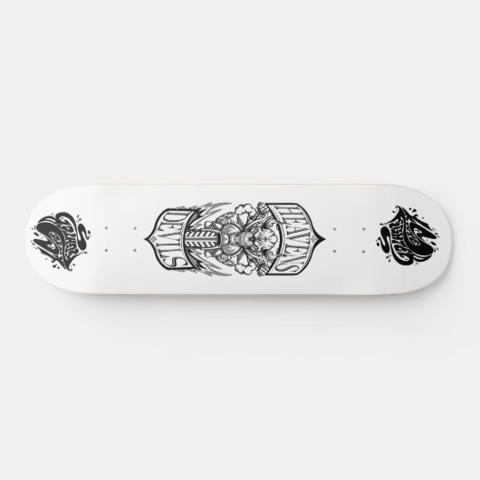 Heavens Devils – Skull Biker Skateboard Deck (Horizontal)