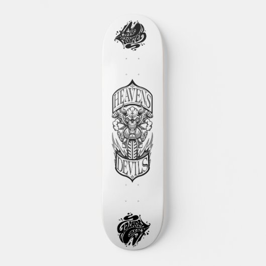 Heavens Devils – Skull Biker Skateboard Deck (Vorderseite)