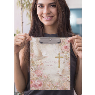 Heaveny Blush & Gold Quince, kundenspezifisch Klemmbrett