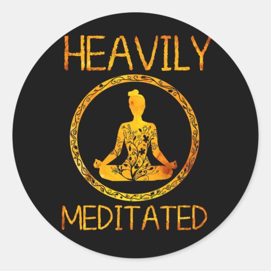 Heaviated - Funny Meditation & Yoga Geschenk Runder Aufkleber (Vorderseite)