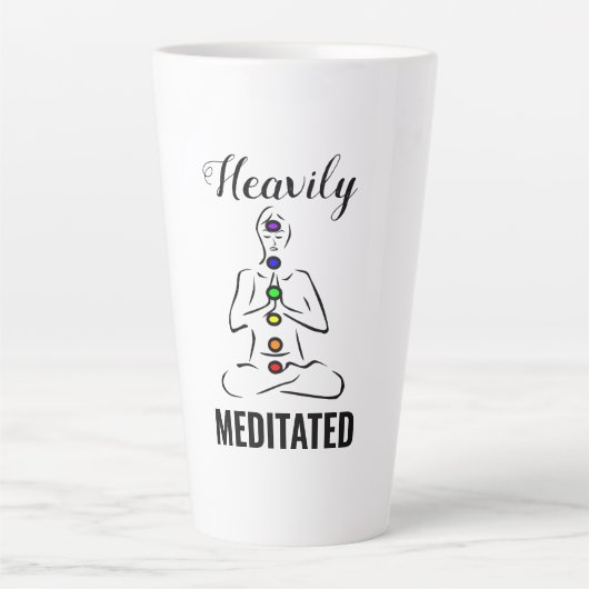 Heaviläre Meditation Chakra Meditation Latte Tasse (Vorderseite)