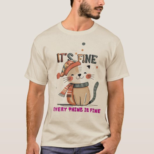 Heavy and soft T-shirt with an adorable cat design (Vorderseite)