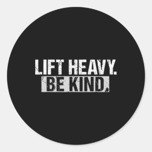 Heavy Be Funny Gym Bodybuilding Workout Runder Aufkleber