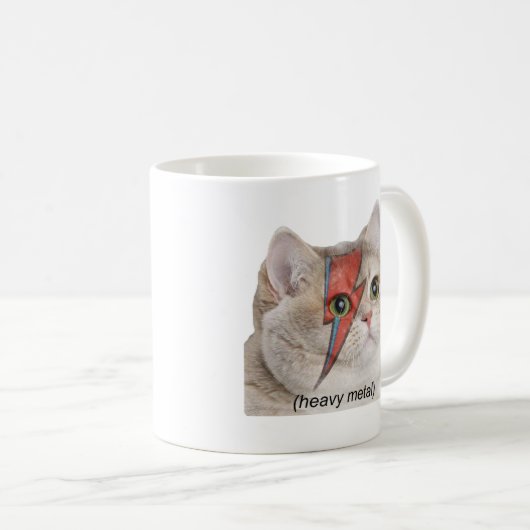 Heavy Breathing Cat Meme Heavy Metal Rocker Kaffeetasse (VorderseiteRechts)