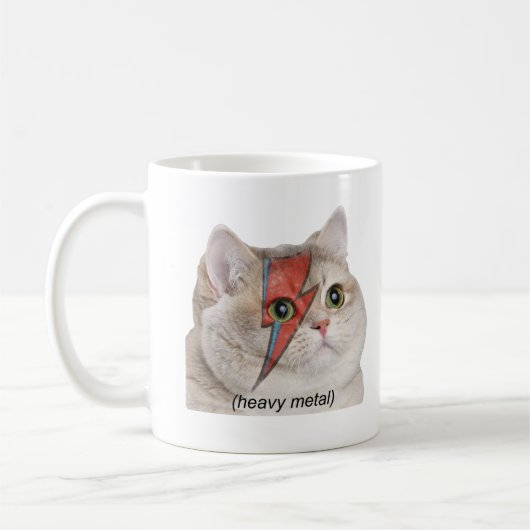Heavy Breathing Cat Meme Heavy Metal Rocker Kaffeetasse (Links)