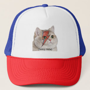 Heavy Breathing Cat Meme Heavy Metal Rocker Truckerkappe