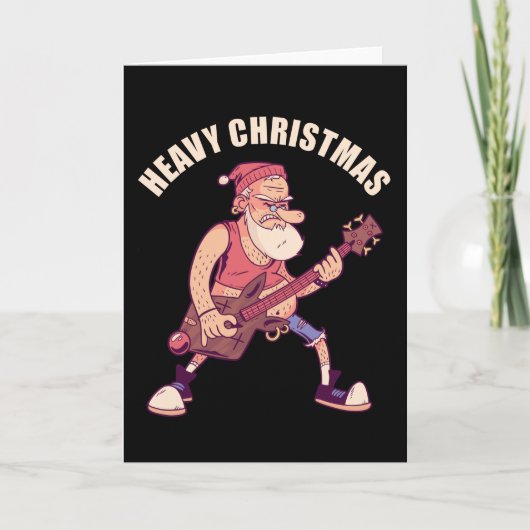 Heavy Christmas Rock Santa Karte (Vorderseite)