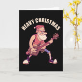 Heavy Christmas Rock Santa Karte (Gelbe Blume)