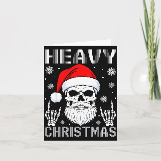 Heavy Christmas Skull Fans Rock Music Winter Holid Karte (Vorderseite)