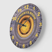 Heavy Construction Equipment Tire Personalized Große Wanduhr (Winkel)