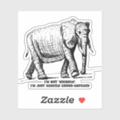 Heavy Cross-Hatched Elephant Aufkleber (Blatt)