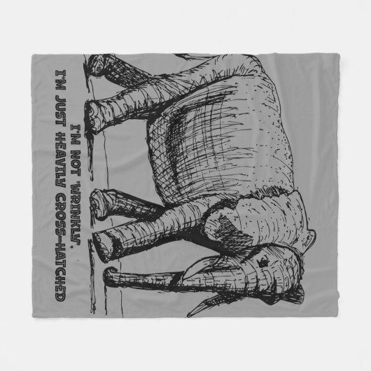Heavy Cross-Hatched Elephant Fleecedecke (Vorderseite (Horizontal))