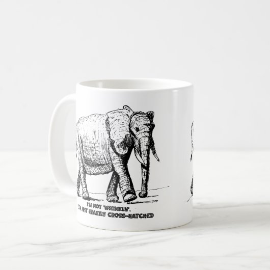 Heavy Cross-Hatched Elephant Kaffeetasse (Vorderseite Links)