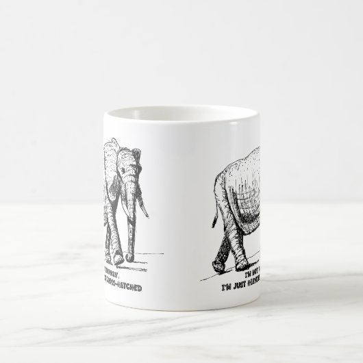 Heavy Cross-Hatched Elephant Kaffeetasse (Mittel)