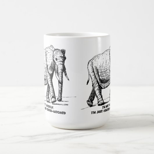 Heavy Cross-Hatched Elephant Kaffeetasse (Mittel)