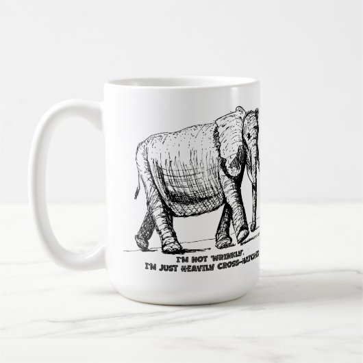 Heavy Cross-Hatched Elephant Kaffeetasse (Links)
