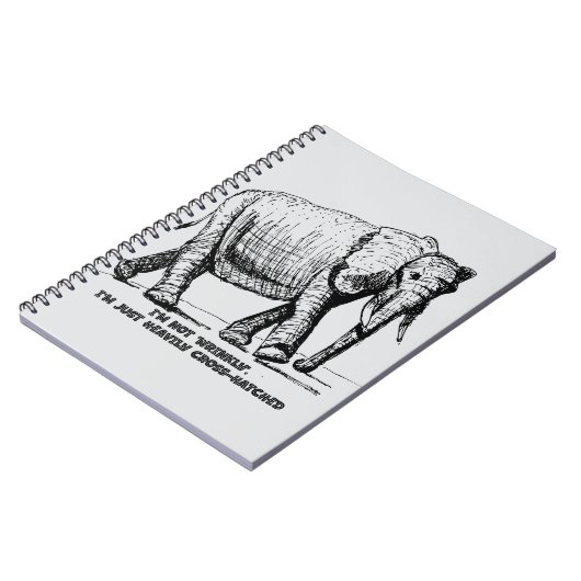 Heavy Cross-Hatched Elephant Notizblock (Linke Seite)