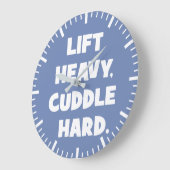 Heavy, Cuddle Hard - Funny Novelout Workout Große Wanduhr (Winkel)