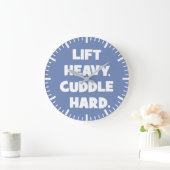 Heavy, Cuddle Hard - Funny Novelout Workout Große Wanduhr (Zuhause)
