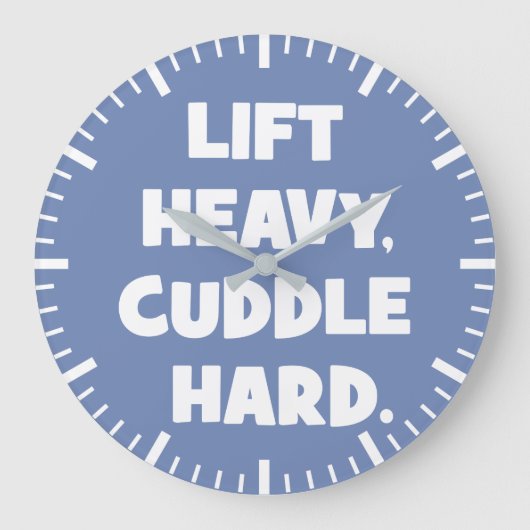 Heavy, Cuddle Hard - Funny Novelout Workout Große Wanduhr (Vorderseite)