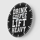 Heavy, Drink Coffee - Funny Gym Motivierend Große Wanduhr (Winkel)