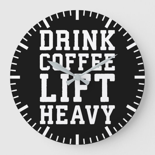 Heavy, Drink Coffee - Funny Gym Motivierend Große Wanduhr (Vorderseite)