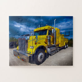 Heavy Duty Big Rig Yellow Semi Truck Puzzle