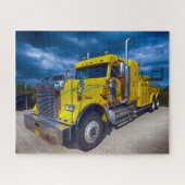 Heavy Duty Big Rig Yellow Semi Truck Puzzle (Horizontal)