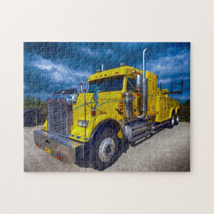 Heavy Duty Big Rig Yellow Semi Truck Puzzle
