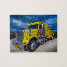 Heavy Duty Big Rig Yellow Semi Truck Puzzle