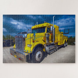 Heavy Duty Big Rig Yellow Semi Truck Puzzle