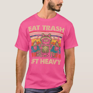 Heavy Eat Müll Raccoon Gewichtheben Gym Uni T-Shirt