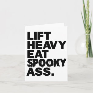 Heavy Eat Spooky Funny Halloween Erwachsenen Worko Karte