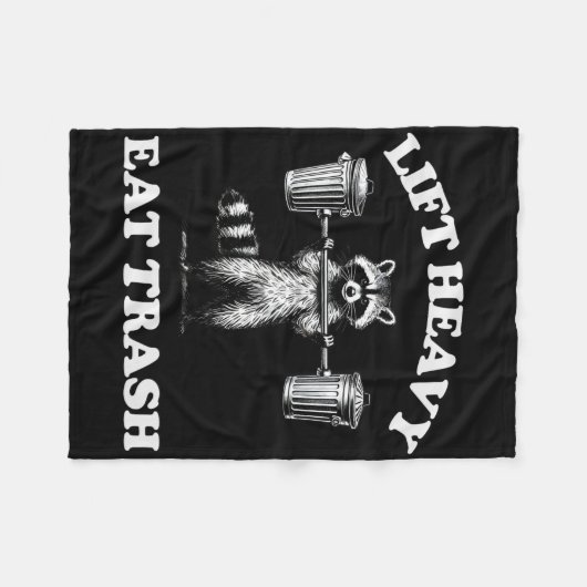 Heavy Eat Trash Gewicht Lifting Funny Workout Fleecedecke (Vorderseite (Horizontal))