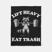 Heavy Eat Trash Gewicht Lifting Funny Workout Fleecedecke (Vorderseite)