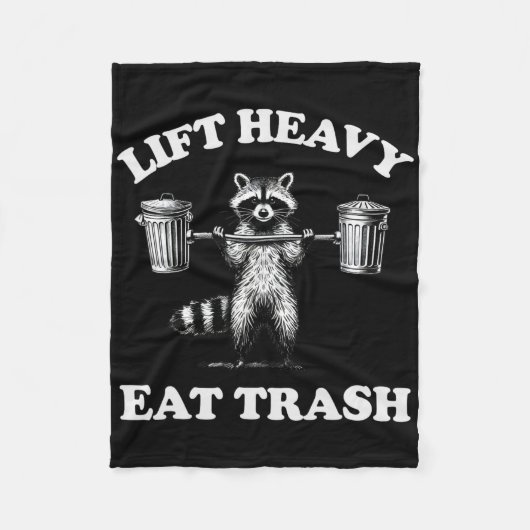 Heavy Eat Trash Gewicht Lifting Funny Workout Fleecedecke (Vorderseite)