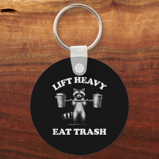 Heavy Eat Trash Gewicht Lifting Funny Workout Schlüsselanhänger (Vorderseite)
