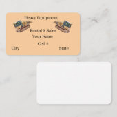 Heavy Equipment  Business Card Visitenkarte (Vorne/Hinten)