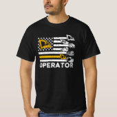 Heavy Equipment Operator Us Flag T-Shirt (Vorderseite)