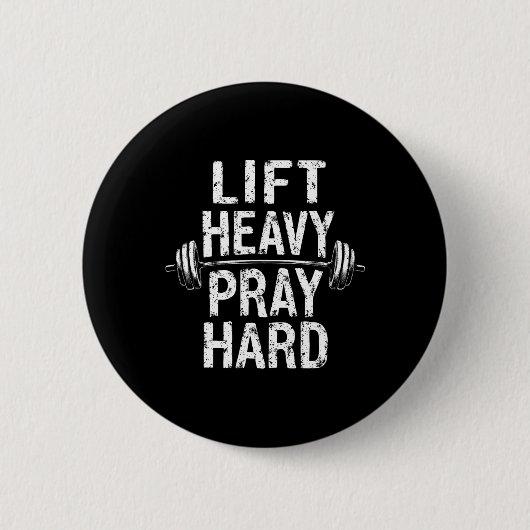 Heavy Gebet Hard Jesus Gym Weightlifter Deadli Button (Vorderseite)