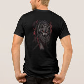 🐺 Heavy & Haunted Blood Moon Wolf Shield Shirt (Rückseite)