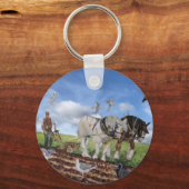 Heavy Horses Ploughing In March  Schlüsselanhänger (Vorderseite)