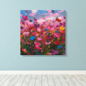 Heavy Impasto Flower Field Painting Vibrant Canvas Leinwanddruck (Insitu (Holzboden))
