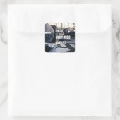 Heavy Inspiration - Kaffee und graue Musik Quadratischer Aufkleber (Tasche)