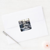 Heavy Inspiration - Kaffee und graue Musik Quadratischer Aufkleber (Umschlag)