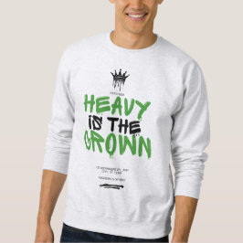"Heavy Is the Crown" Schwarzes Männer-Grafiksweats Sweatshirt